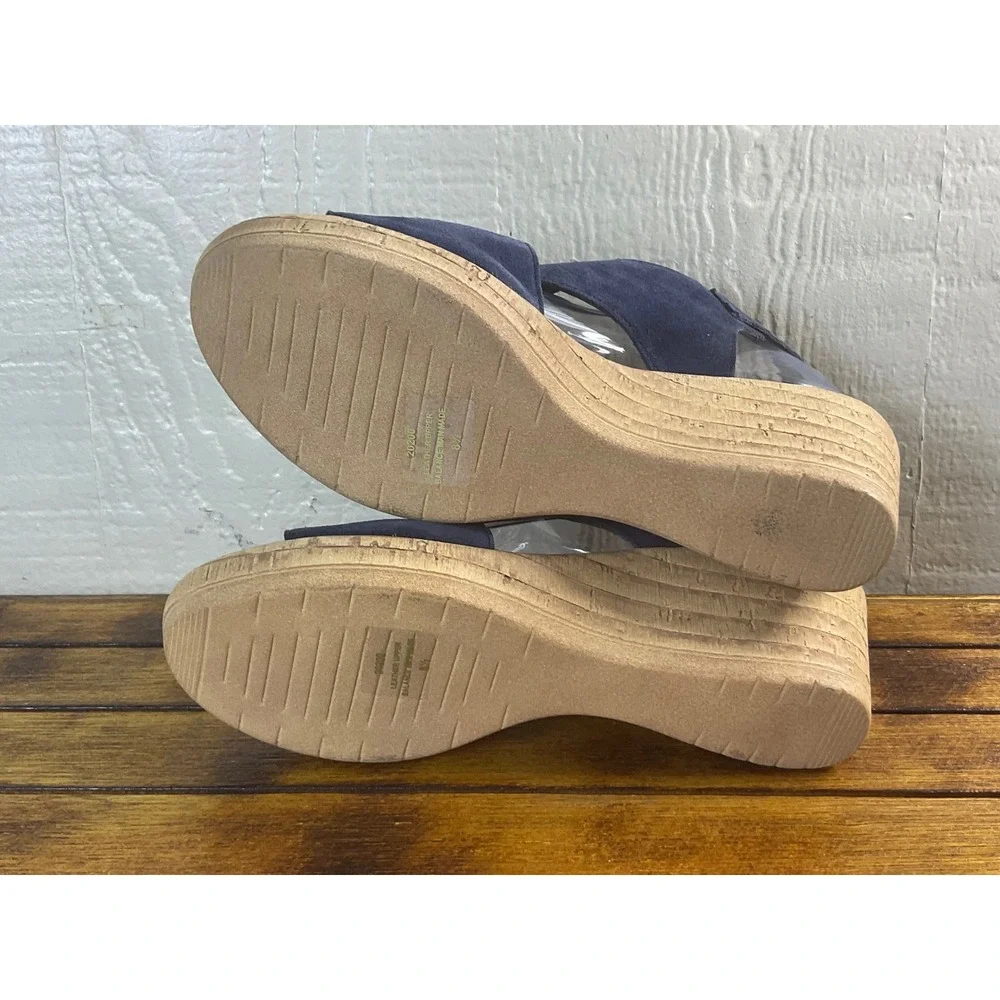 Mila Paoli‎ Wedge Women's 8.5 Sandals Suede Leather Adjustable Strap NWT